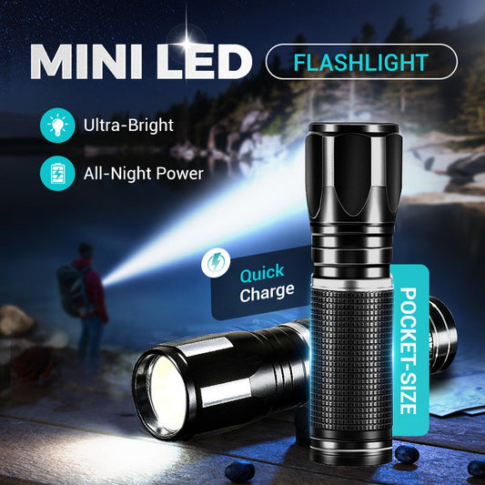 Újratölthető mini LED-es zseblámpa nagy fényerővel