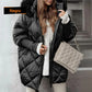 💖Téli divat modern középhosszú parka (kötött patchwork ujjú)