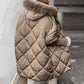 💖Téli divat modern középhosszú parka (kötött patchwork ujjú)