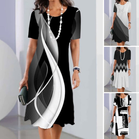 👗 Rochii casual pentru femei cu imprimeu 3D și decolteu rotund