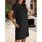 🔥 2025 Nou💞Rochie de buzunar elegantă cu gât rotund și culoare solidă