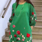 👗 rochie florală cu gât rotund