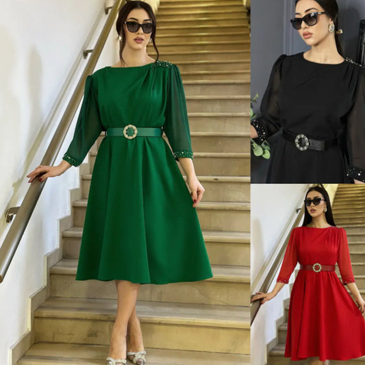 👗 Rochii elegante cu paiete pentru femei cu a șaptea manșă