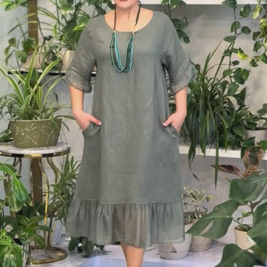 👗 Rochie largă cu gât rotund
