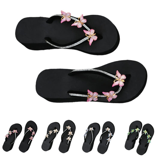 👗 Flip Flops cu imprimeu fluture