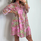 Rochie mini roz cu imprimeu Paisley pentru femei