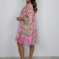 Rochie mini roz cu imprimeu Paisley pentru femei