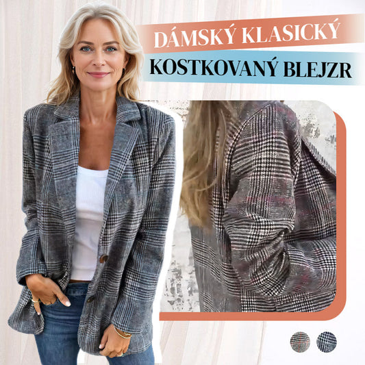 Dámský klasický kostkovaný blejzr