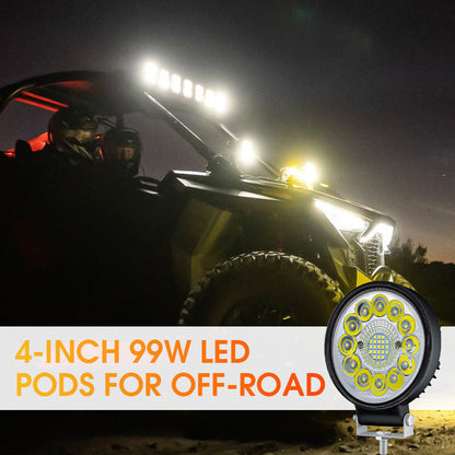 4 hüvelykes, 99 W-os LED-es pod terepjárókhoz